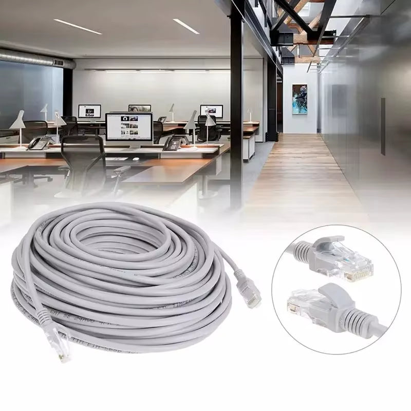 Cable Ethernet De Alta Velocidad Cat5E RJ45 Cable De Red LAN Enrutador De Ordenador Patch Cord , 1M/5M/10M/15M/20M/30M/50M